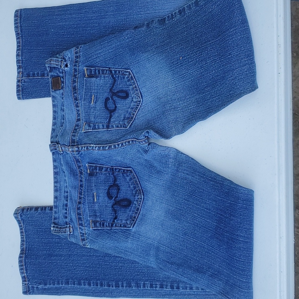 Guess Women's Medium Blue Boot Cut Jeans with Embroidered Back Pockets